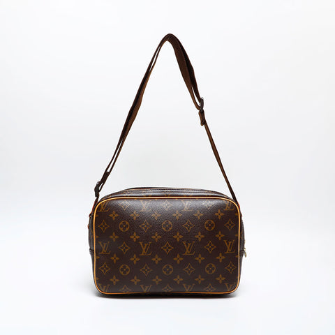 LOUIS VUITTON 2005 Monogram Reporter PM Shoulder Bag Brown WS20525