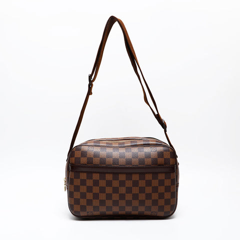 LOUIS VUITTON 2006 Damier Reporter PM Shoulder Bag Brown WS20529