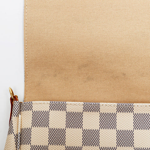 LOUIS VUITTON 2014 Damier Azur Favorite MM Shoulder Bag white WS20533