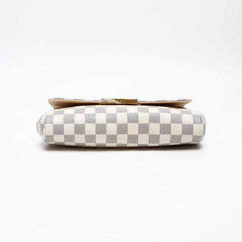 LOUIS VUITTON 2014 Damier Azur Favorite MM Shoulder Bag white WS20533