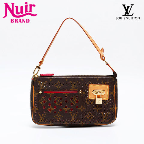 LOUIS VUITTON 2006 Monogram Perfo Pochette Accessoires Handbag Brown WS20534