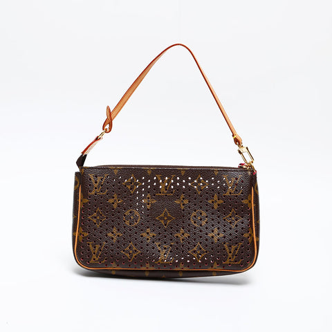 LOUIS VUITTON 2006 Monogram Perfo Pochette Accessoires Handbag Brown WS20534