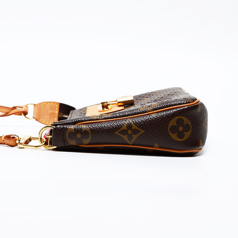 LOUIS VUITTON 2006 Monogram Perfo Pochette Accessoires Handbag Brown WS20534