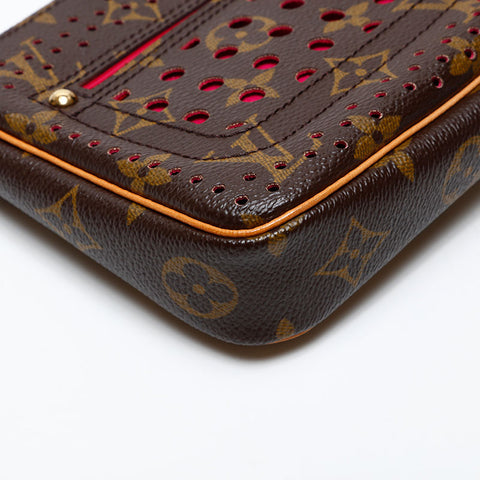 LOUIS VUITTON 2006 Monogram Perfo Pochette Accessoires Handbag Brown WS20534