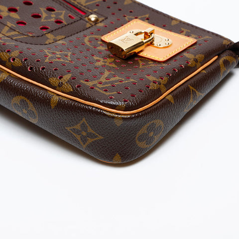 LOUIS VUITTON 2006 Monogram Perfo Pochette Accessoires Handbag Brown WS20534