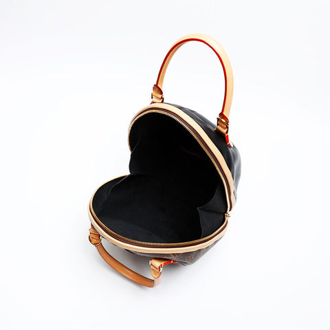 LOUIS VUITTON 2018 Monogram Souple Egg Handbag Brown WS20536