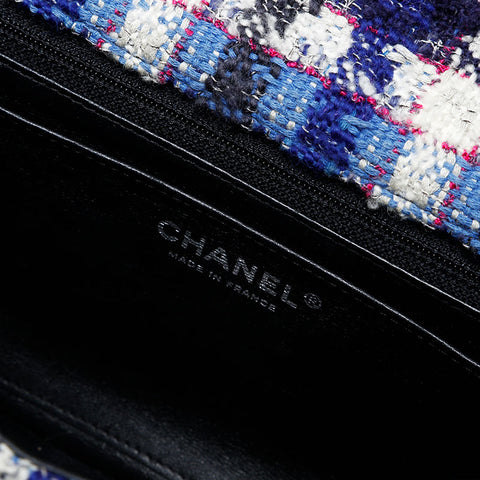 CHANEL 26th series 2018-2019 Tweed Chain Flap Shoulder Bag blue WS20538