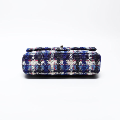 CHANEL 26th series 2018-2019 Tweed Chain Flap Shoulder Bag blue WS20538