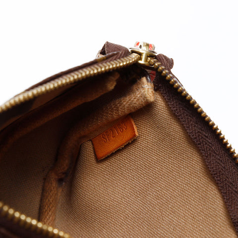 LOUIS VUITTON 2013 Monogram Mini Pochette Accessoires Trunk Print Handbag Brown WS20540