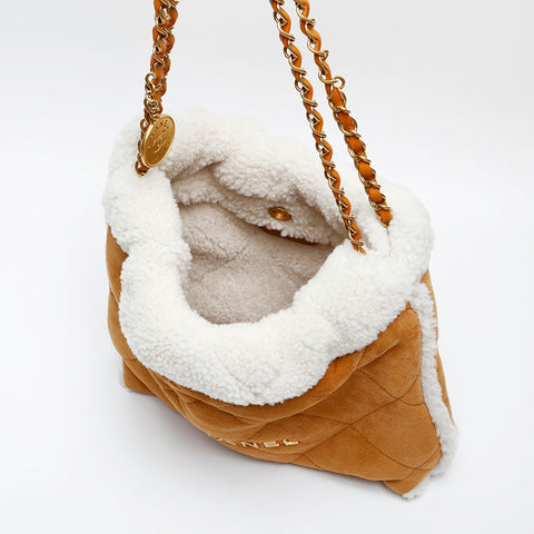 CHANEL Chanel 22 Mouton Hobo Bag Shoulder Bag Brown WS20542