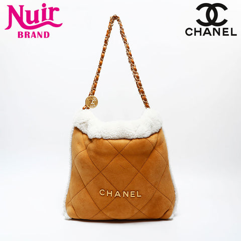 CHANEL Chanel 22 Mouton Hobo Bag Shoulder Bag Brown WS20542