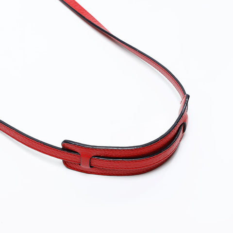 PRADA Flap Leather Shoulder Bag Red WS20544