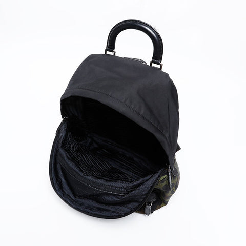 PRADA Camouflage Camo Nylon Backpack Â· Daypack black WS20545