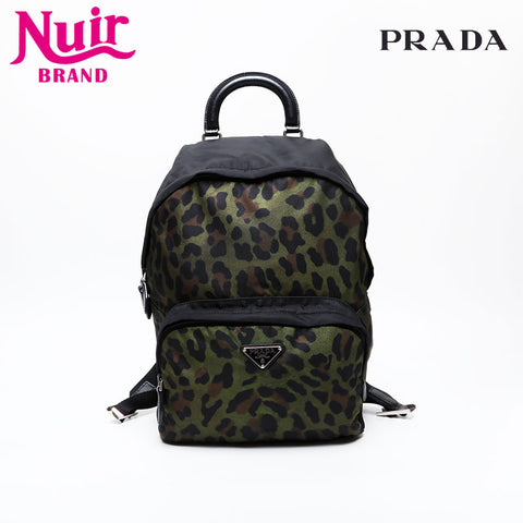 PRADA Camouflage Camo Nylon Backpack Â· Daypack black WS20545