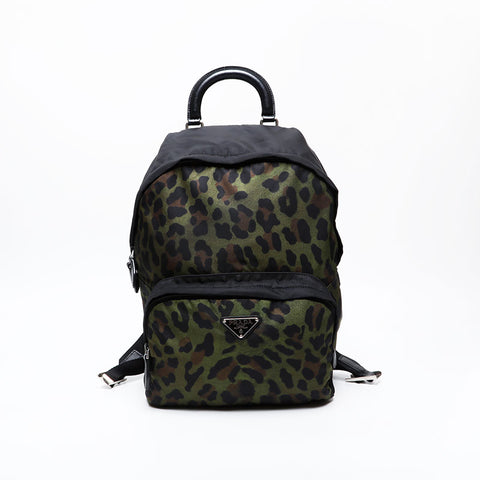 PRADA Camouflage Camo Nylon Backpack Â· Daypack black WS20545