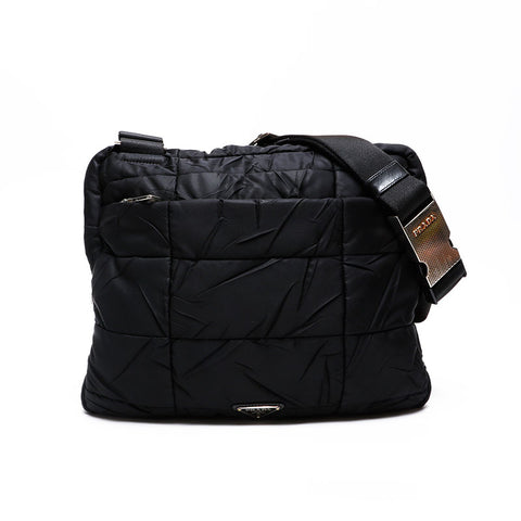 PRADA Nylon Messenger Bag Shoulder Bag black WS20546