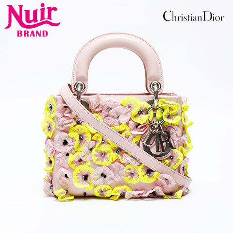 Christian Dior Mini Lady Dior Flower Renew Shoulder Bag pink WS20547