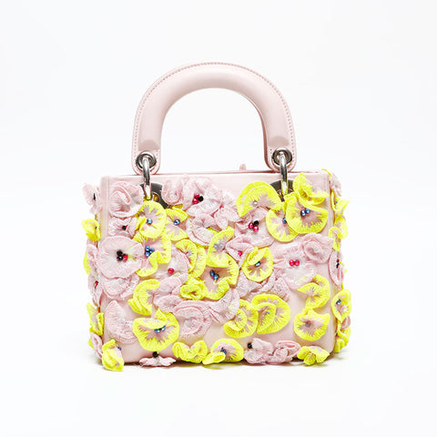 Christian Dior Mini Lady Dior Flower Renew Shoulder Bag pink WS20547