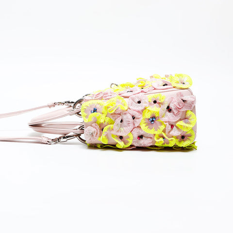 Christian Dior Mini Lady Dior Flower Renew Umhängetasche rosa WS20547
