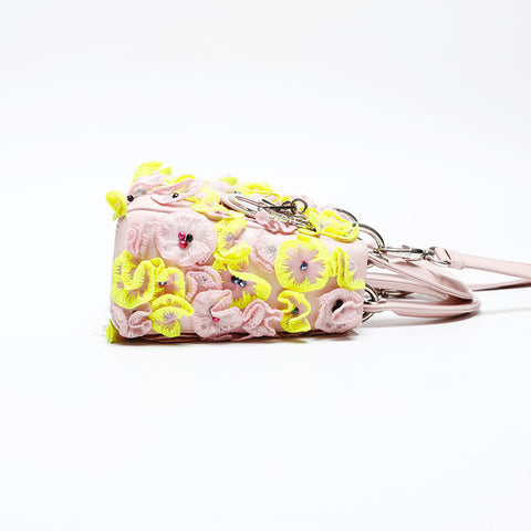 Christian Dior Mini Lady Dior Flower Renew Umhängetasche rosa WS20547