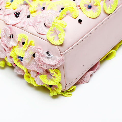 Christian Dior Mini Lady Dior Flower Renew Shoulder Bag pink WS20547