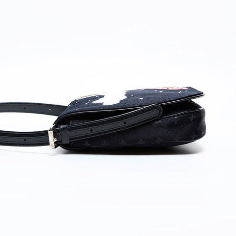 LOUIS VUITTON 2002 Monogram Comte de Fay Musette Shoulder Bag black WS20548