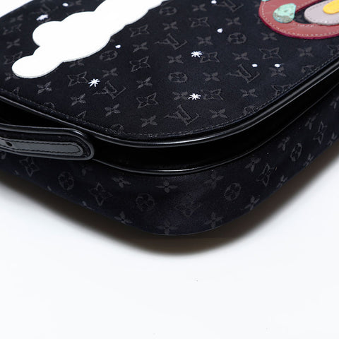 LOUIS VUITTON 2002 Monogram Comte de Fay Musette Shoulder Bag black WS20548