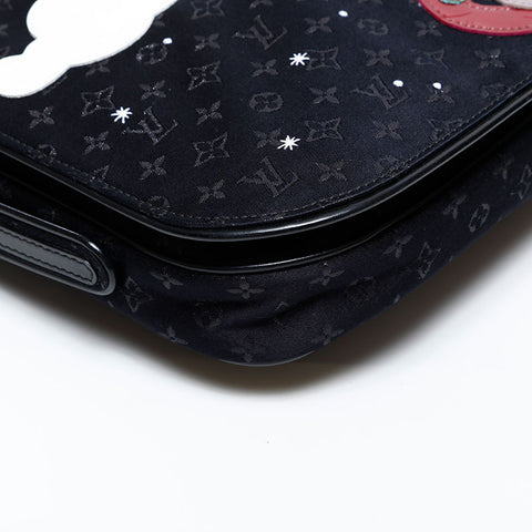 LOUIS VUITTON 2002 Monogram Comte de Fay Musette Shoulder Bag black WS20549