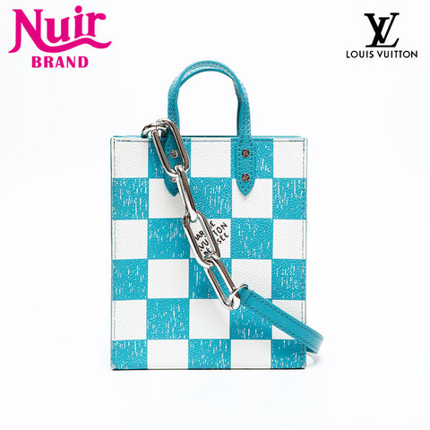 LOUIS VUITTON Damier Checkerboard Sac Plat Shoulder Bag blue WS20550