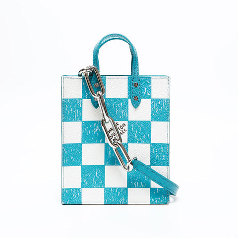 LOUIS VUITTON Damier Checkerboard Sac Plat Shoulder Bag blue WS20550