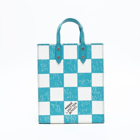 LOUIS VUITTON Damier Checkerboard Sac Plat Shoulder Bag blue WS20550