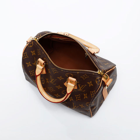 LOUIS VUITTON Monogram Speedy Bandouliere 25 Handbag Brown WS20557
