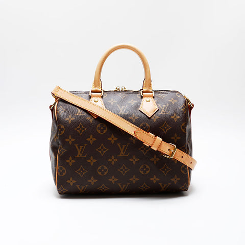 LOUIS VUITTON Monogram Speedy Bandouliere 25 Handbag Brown WS20557