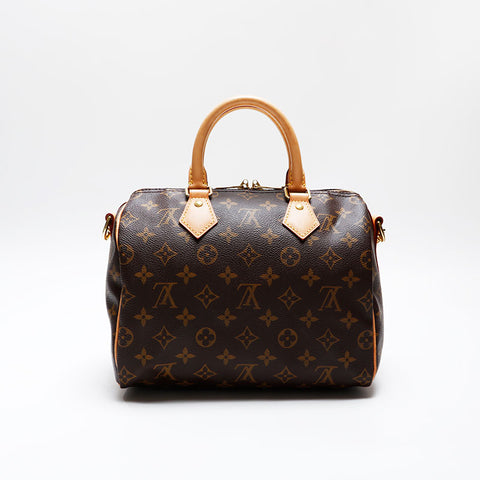 LOUIS VUITTON Monogram Speedy Bandouliere 25 Handbag Brown WS20557