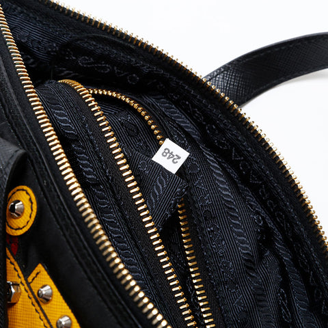 PRADA Nylon Robot Shoulder Bag black WS20558