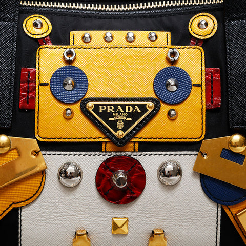 PRADA Nylon Robot Shoulder Bag black WS20558