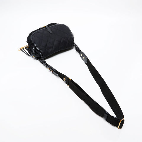 PRADA fringe Shoulder Bag black WS20559