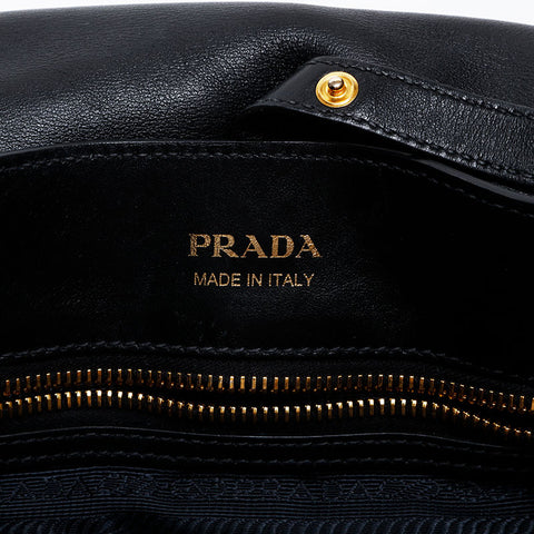 PRADA fringe Shoulder Bag black WS20559