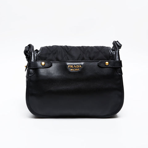 PRADA fringe Shoulder Bag black WS20559