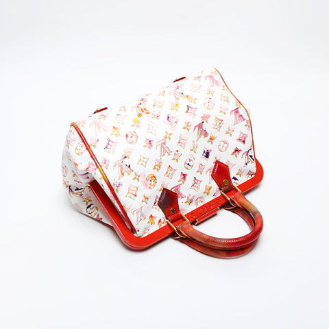 LOUIS VUITTON 2006 Monogram Watercolor Speedy 30 Handbag white WS20560