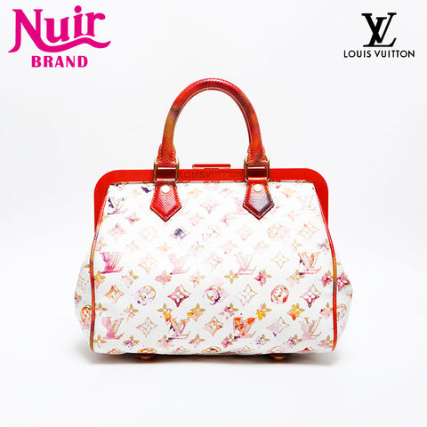 LOUIS VUITTON 2006 Monogram Watercolor Speedy 30 Handbag white WS20560