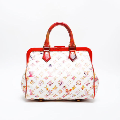 LOUIS VUITTON 2006 Monogram Watercolor Speedy 30 Handbag white WS20560