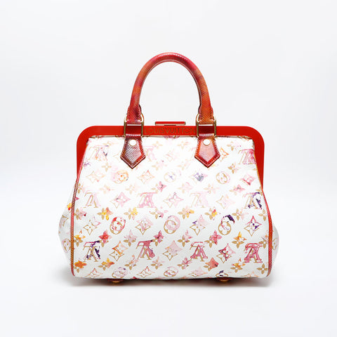 LOUIS VUITTON 2006 Monogram Watercolor Speedy 30 Handbag white WS20560