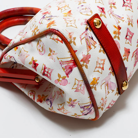 LOUIS VUITTON 2006 Monogram Watercolor Speedy 30 Handbag white WS20560