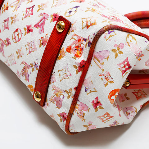LOUIS VUITTON 2006 Monogram Watercolor Speedy 30 Handbag white WS20560