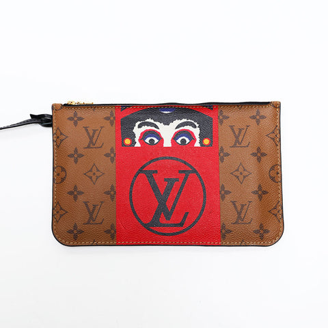 LOUIS VUITTON 2017 Monogram Kansai Yamamoto Neverfull MM Tote Bag Brown WS20561
