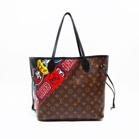 LOUIS VUITTON 2017 Monogram Kansai Yamamoto Neverfull MM Tote Bag Brown WS20561