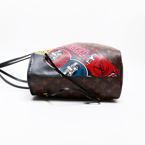LOUIS VUITTON 2017 Monogram Kansai Yamamoto Neverfull MM Tote Bag Brown WS20561