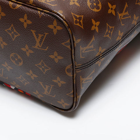 LOUIS VUITTON 2017 Monogram Kansai Yamamoto Neverfull MM Tote Bag Brown WS20561