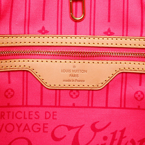 LOUIS VUITTON Monogram Rose Neverfull MM Tote Bag Brown WS20563